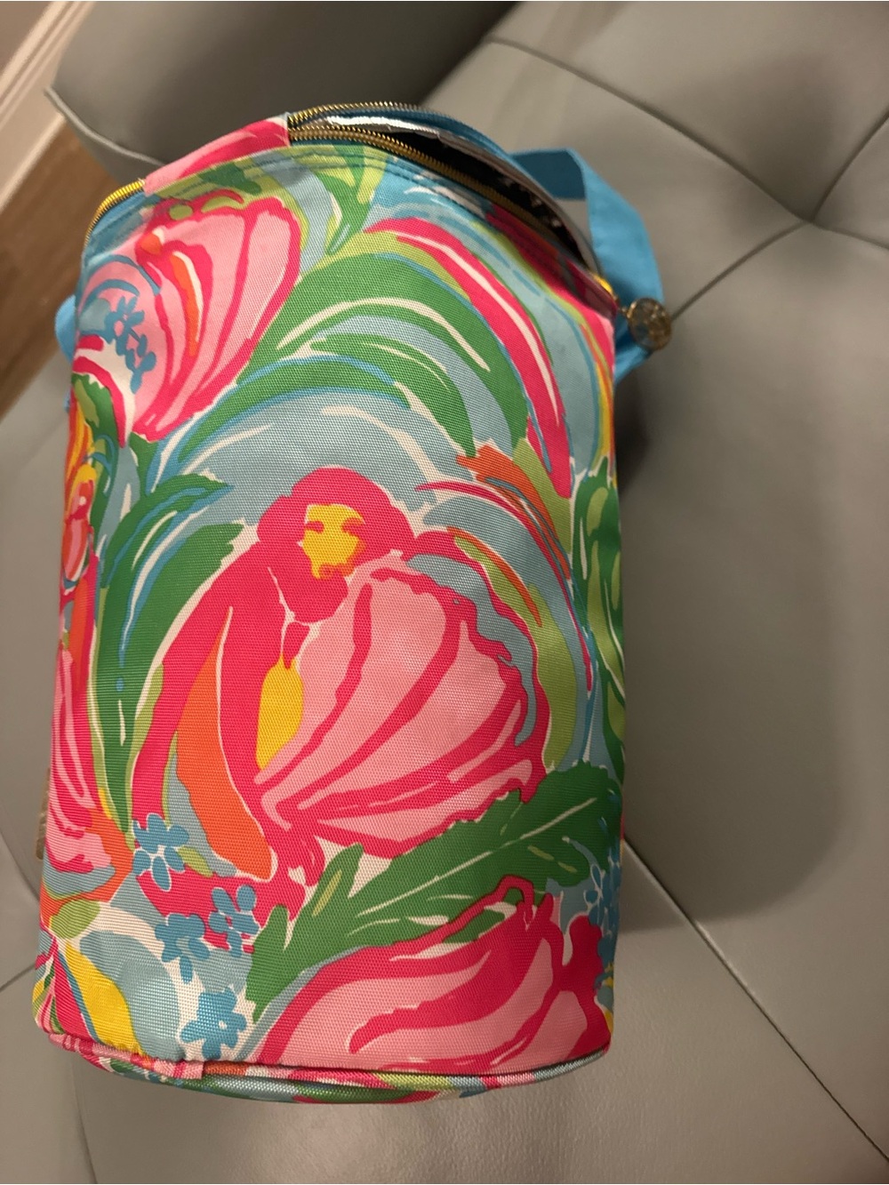Bright Floral Cylinder insulated cooler bag
